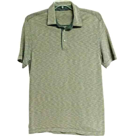 Van Heusen Mens Polo Shirt Large Heather Green Short Sleeve Casual Golf Top - Picture 11 of 11